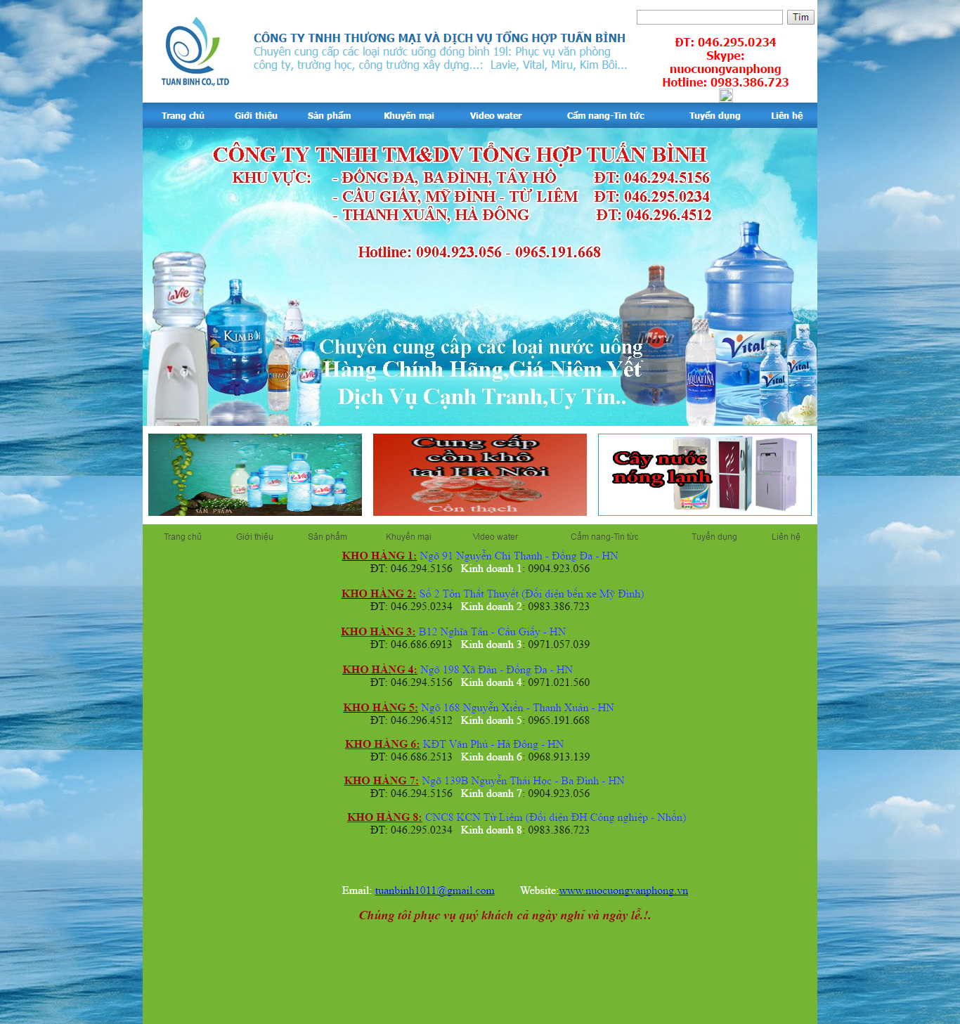 Thiết kế Web nước uống nuocuongvanphong.vn